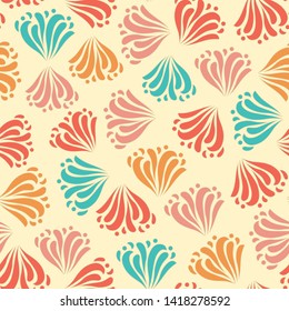 Seamless abstract pattern with the image of a flower ornament.
