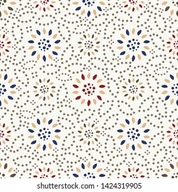 Seamless abstract pattern with the image of a flower ornament.

