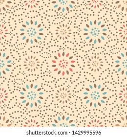 Seamless abstract pattern with the image of a flower ornament.
