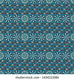 Seamless abstract pattern with the image of a flower ornament.
