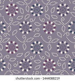 Seamless abstract pattern with the image of a flower ornament.
