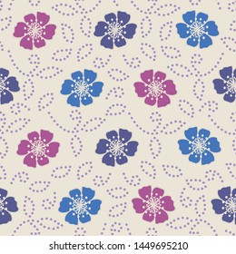 Seamless abstract pattern with the image of a flower ornament.
