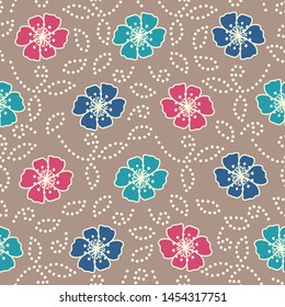 Seamless abstract pattern with the image of a flower ornament.
