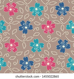 Seamless abstract pattern with the image of a flower ornament.
