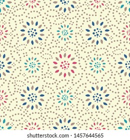 Seamless abstract pattern with the image of a flower ornament.
