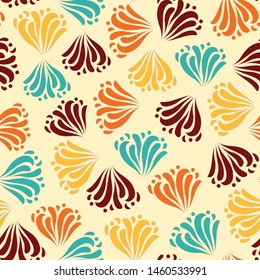 Seamless abstract pattern with the image of a flower ornament.
