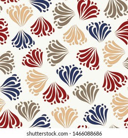 Seamless abstract pattern with the image of a flower ornament.
