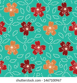 Seamless abstract pattern with the image of a flower ornament.
