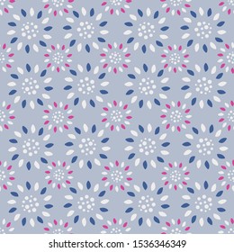 Seamless abstract pattern with the image of a flower ornament.
