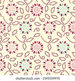 Seamless abstract pattern with the image of a flower ornament.
