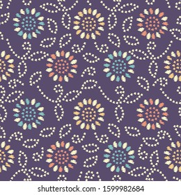 Seamless abstract pattern with the image of a flower ornament.
