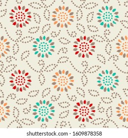 Seamless abstract pattern with the image of a flower ornament.
