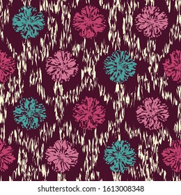Seamless abstract pattern with the image of a flower ornament.
