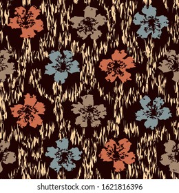 Seamless abstract pattern with the image of a flower ornament.
