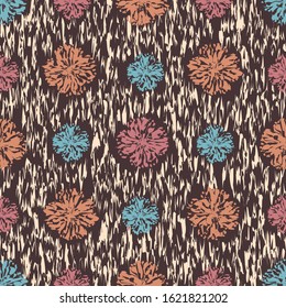 Seamless abstract pattern with the image of a flower ornament.
