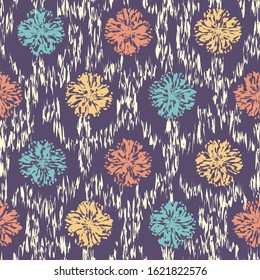 Seamless abstract pattern with the image of a flower ornament.
