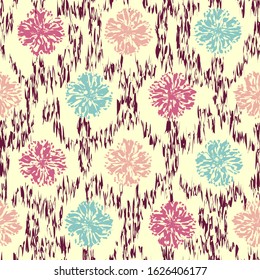 Seamless abstract pattern with the image of a flower ornament.
