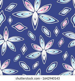 Seamless abstract pattern with the image of a flower ornament.
