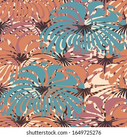 Seamless abstract pattern with the image of a flower ornament.
