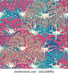 Seamless abstract pattern with the image of a flower ornament.
