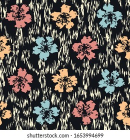 Seamless abstract pattern with the image of a flower ornament.
