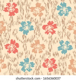 Seamless abstract pattern with the image of a flower ornament.

