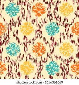 Seamless abstract pattern with the image of a flower ornament.
