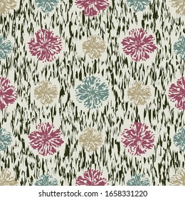 Seamless abstract pattern with the image of a flower ornament.
