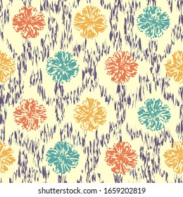 Seamless abstract pattern with the image of a flower ornament.
