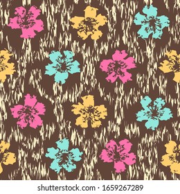 Seamless abstract pattern with the image of a flower ornament.
