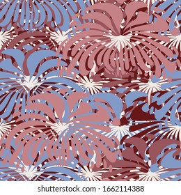 Seamless abstract pattern with the image of a flower ornament.
