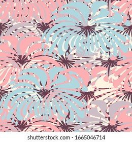 Seamless abstract pattern with the image of a flower ornament.
