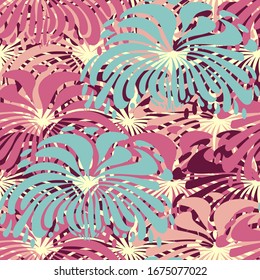 Seamless abstract pattern with the image of a flower ornament.
