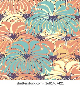 Seamless abstract pattern with the image of a flower ornament.
