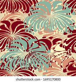 Seamless abstract pattern with the image of a flower ornament.
