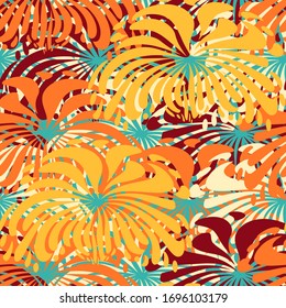 Seamless abstract pattern with the image of a flower ornament.
