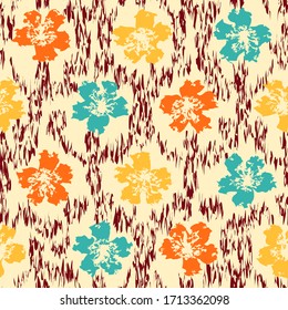 Seamless abstract pattern with the image of a flower ornament.

