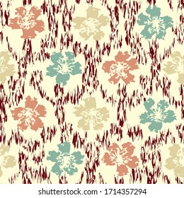 Seamless abstract pattern with the image of a flower ornament.
