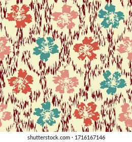 Seamless abstract pattern with the image of a flower ornament.
