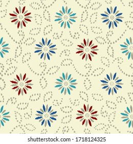 Seamless abstract pattern with the image of a flower ornament.
