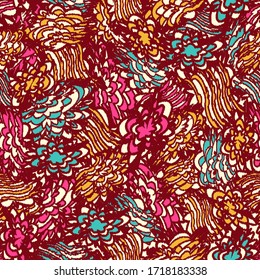Seamless abstract pattern with the image of a flower ornament.
