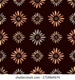 Seamless abstract pattern with the image of a flower ornament.
