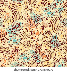 Seamless abstract pattern with the image of a flower ornament.
