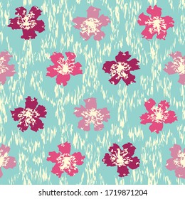 Seamless abstract pattern with the image of a flower ornament.
