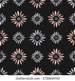 Seamless abstract pattern with the image of a flower ornament.
