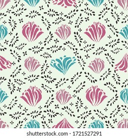 Seamless abstract pattern with the image of a flower ornament.
