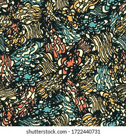 Seamless abstract pattern with the image of a flower ornament.
