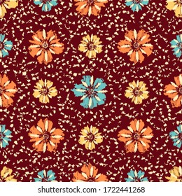 Seamless abstract pattern with the image of a flower ornament.
