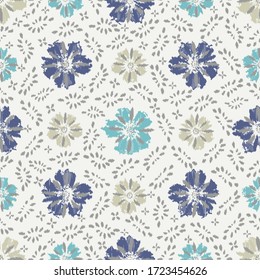 Seamless abstract pattern with the image of a flower ornament.
