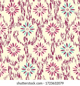Seamless abstract pattern with the image of a flower ornament.
